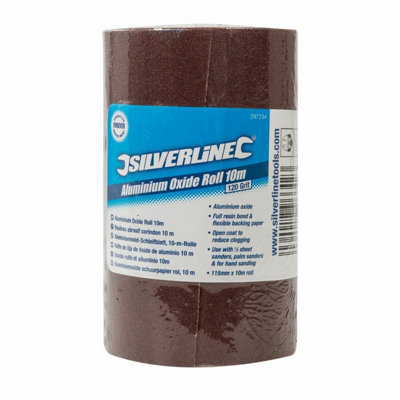 Silverline Aluminium Oxide 297234 Brown Polishing Paper Roll for Hand Sanding - 3