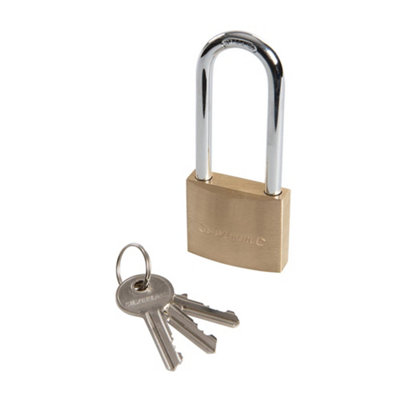 Silverline Brass Padlock Long Shackle