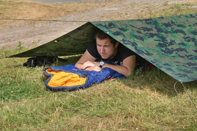 Silverline - Camouflage Tarpaulin - Cut 2.4 x 3m / Actual 2.3 x 2.85m - 4