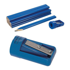 Silverline Carpenters Pencils & Sharpener Set 13pce - 175mm