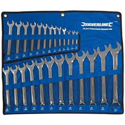 Silverline Combination Spanner Set 25pce SP100 Hand Tools 6 - 32mm