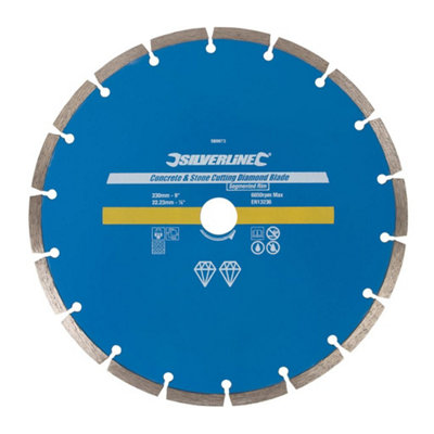 Silverline Concrete & Stone Cutting Diamond Blade - 230 x 22.23mm Segmented Rim