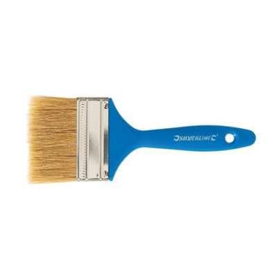 Silverline Disposable Paint Brush 100mm / 4 Inches – Pure Bristles, Polymer Handle, For Paint, Glue & Solvents