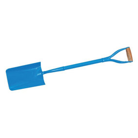 Silverline Drainage Spade 1M D Handle Post Hole Trench Shovel Tool New 783078