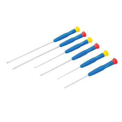 Silverline ExtraLong Precision Screwdriver Set 6pce 6pce DIY at B&Q