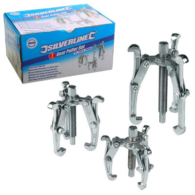 Silverline Gear Puller Set 3pce - 75, 100 & 150mm