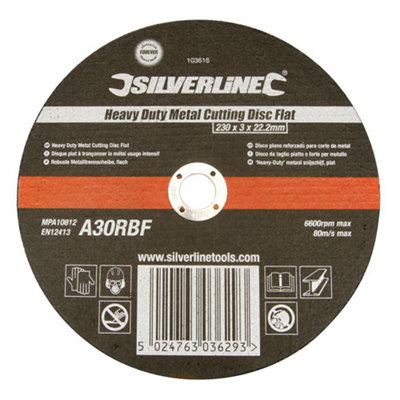 Silverline - Heavy Duty Metal Cutting Disc Flat - 230 x 3 x 22.23mm