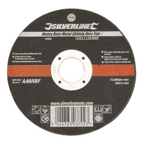 Silverline - Heavy Duty Metal Slitting Disc Flat - 115 x 1 x 22.23mm