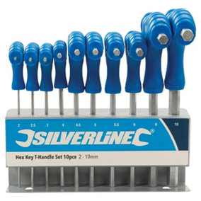 Silverline Hex Key T-Handle Set 323710 Hand Tools 10pce