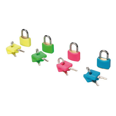 Silverline Hi-Vis Brass Padlocks Set 4pce - 20mm