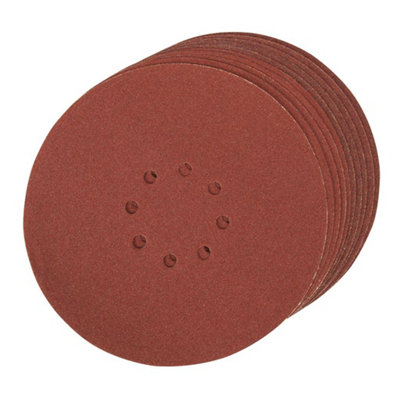 Silverline - Hook & Loop Discs Punched 225mm 10pk - 225mm 80 Grit