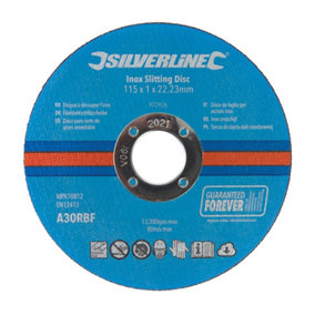 Silverline - Inox Slitting Discs 10pk - 115 x 1 x 22.23mm