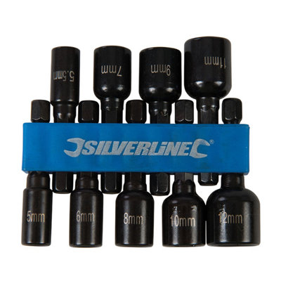Silverline Magnetic Nut Driver Set 9pce 855189 Power Tool Accessories 5-12mm
