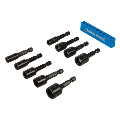 Silverline Magnetic Nut Driver Set 9pce 855189 Power Tool Accessories 5-12mm - 3