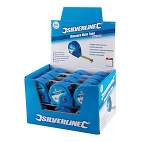Silverline Measure Mate Tape Display Box - 24pce 8m / 26ft x 25mm