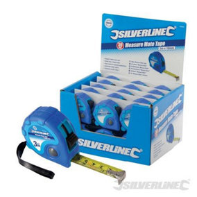 Silverline Measure Mate Tape Display Box - 30pce 3m / 10ft x 16mm