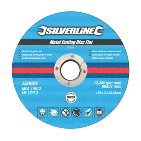 Silverline - Metal Cutting Discs Flat 10pk - 125 x 3 x 22.23mm