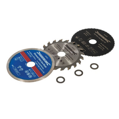 Silverline - Mini Saw Blade Set 3pce - 85mm Dia - 15mm Bore