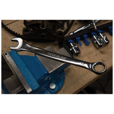 Silverline Polished Spanner Combination Fixed Head Wrench Metric 6mm - 32mm
