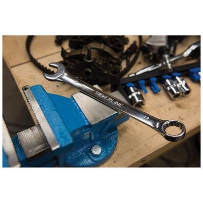 Silverline Polished Spanner Combination Fixed Head Wrench Metric 6mm - 32mm