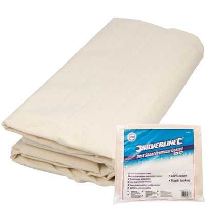 Silverline - Premium Coated Dust Sheet - 3.6 x 2.7m (12' x 9') Approx