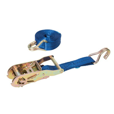 Silverline - Ratchet Tie Down Strap J-Hook - 3m x 25mm - Rated 350kg Capacity 700kg Price Comparisons | Compare The Build