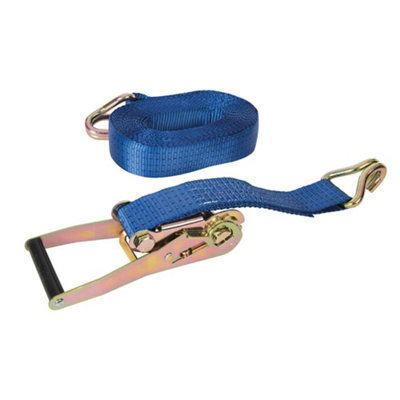 Silverline - Ratchet Tie Down Strap J-Hook - 8m x 50mm - Rated 1300kg ...