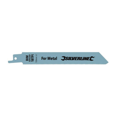 Silverline Recip Saw Blades for Metal 5pk - Bi-Metal - 18tpi - 150mm