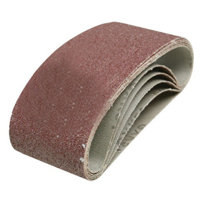 Silverline Sanding Belts 75 x 457mm 5pk 40 Grit DIY at B&Q