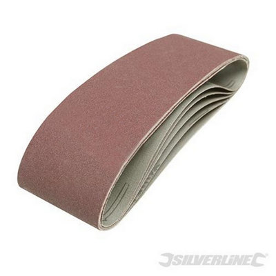 Silverline Sanding Belts 75 x 533mm 5pk 60 Grit DIY at B&Q