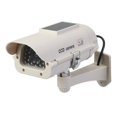 Silverline Solar-Powered Dummy CCTV Camera with LED - Solar-Powered