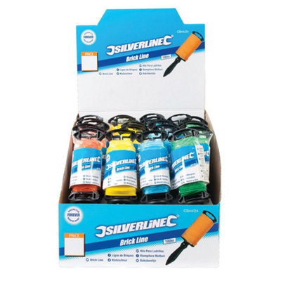 Silverline Spooled Brick Line Display Box 24pce - 100m