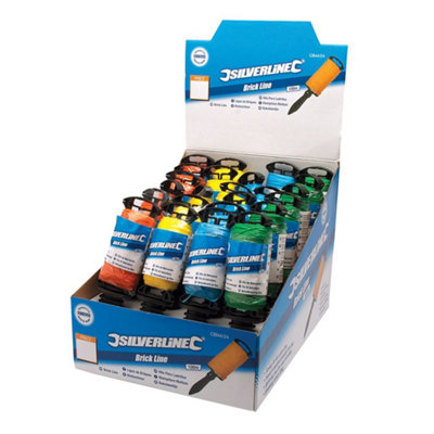 Silverline Spooled Brick Line Display Box 24pce - 100m