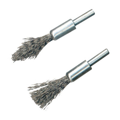 Silverline - Steel De-Carb Brush Set 2pk - 6mm Shank