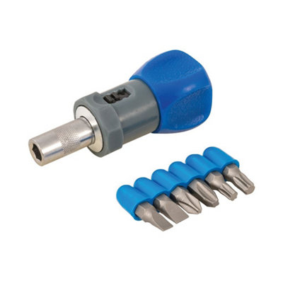 Silverline Stubby Ratchet Screwdriver Set 7pce - 7pce