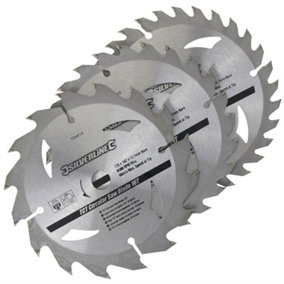 Silverline - TCT Circular Saw Blades 16, 24, 30T 3pk - 135 x 12.7 - 10mm Ring