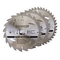 Silverline - TCT Circular Saw Blades 20, 24, 40T 3pk - 190 x 30 - 25, 20mm Rings