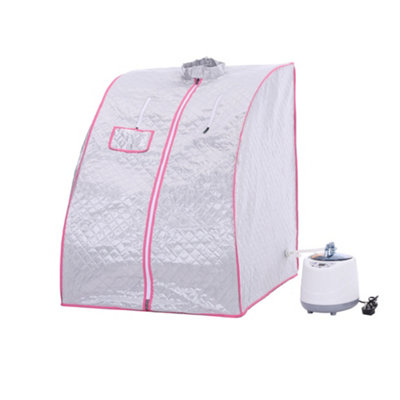 Silvery Portable Foldable 2L Full Body Loss Weight Home Spa Sauna Steam Kit for Relaxation
