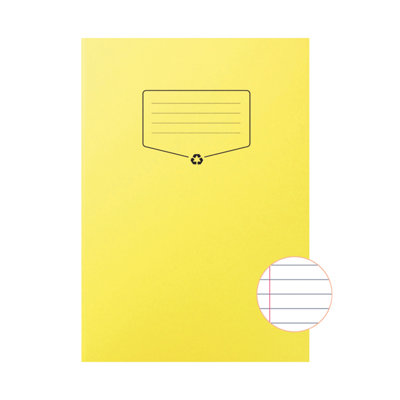 Silvine Recycled A4 Yellow Lined with Margin Exercise Book
