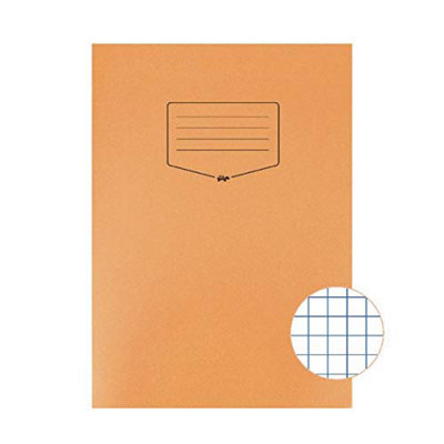 Silvine Tough Shell Exercise Book A4 7mm Squares Orange Pack of 25