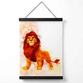 Simba Watercolour Lion King Medium Poster with Black Hanger