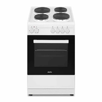 Simfer SIM50EW 500mm Single Electric Cooker Solid Plate Hob White