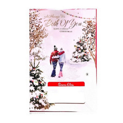 Simon Elvin A Message For Both Of You Christmas Card (Pack of 6) White/Red/Green (One Size)