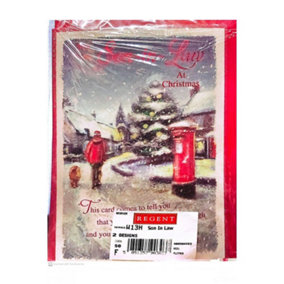 Simon Elvin At Christmas Son In Law Christmas Card (Pack of 12) Multicoloured (One Size)