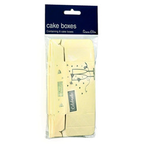 Simon Elvin Decorated Cake Boxes (Pack Of 8) Cream/Silver (One Size)
