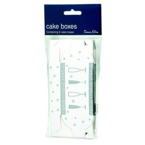 Simon Elvin Decorated Cake Boxes (Pack Of 8) White/Silver (One Size)