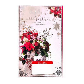 Simon Elvin For Mum And Her Partner Christmas Card (Pack of 6) Red/White/Green (One Size)