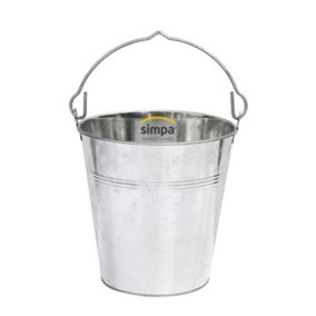 simpa 10L Heavy Duty Galvanised Metal Bucket Pail with Handle