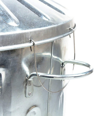 simpa 125 Litre Galvanised Metal Dustbin with Door Hatch. - 4