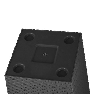 simpa 12L Black Rattan Plant Pots Set - 5